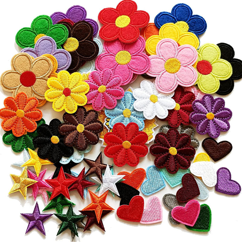 Embroidery Letter M - 2-10Pcs ดอกไม้เหล็กบนแพทช์น่ารัก Daisy ปัก Appliques แพทช์