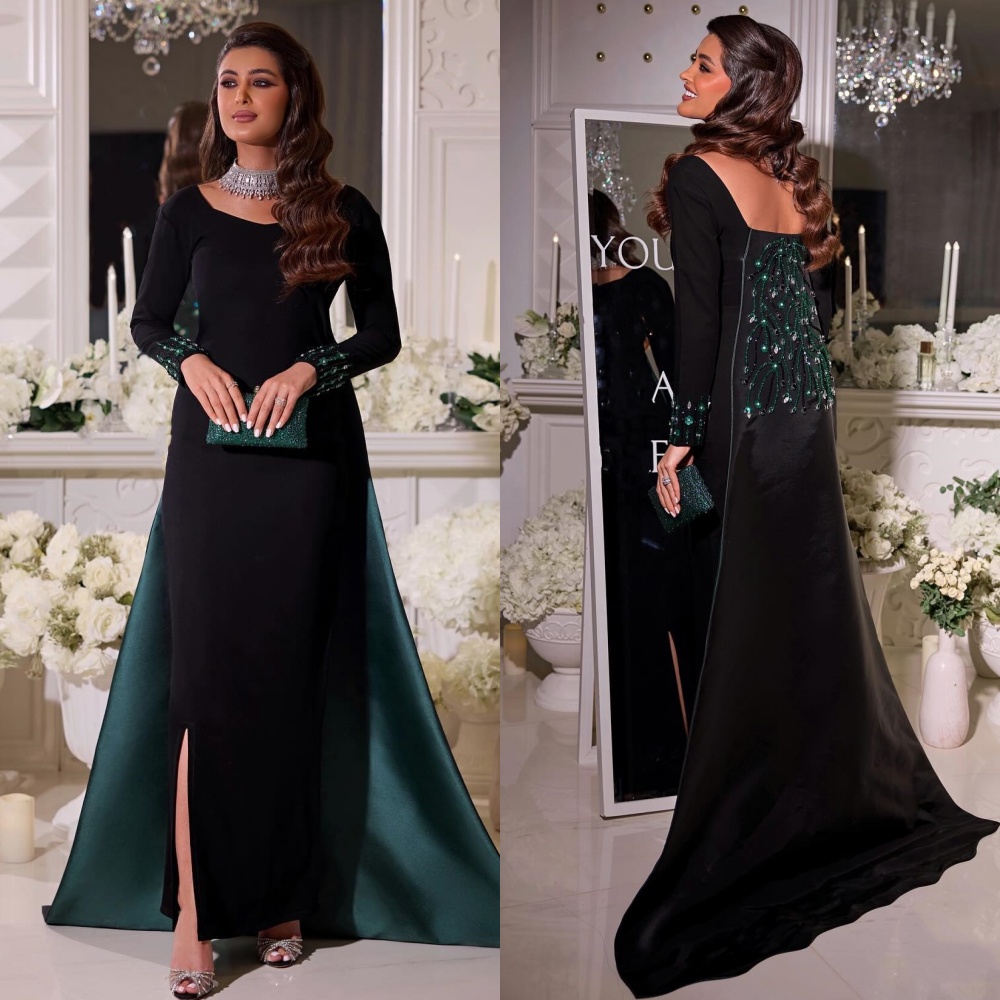 Embroidery Abaya - ที่กําหนดเองประณีตการจับคู่ JERSEY Beading Sequined จีบตรง V