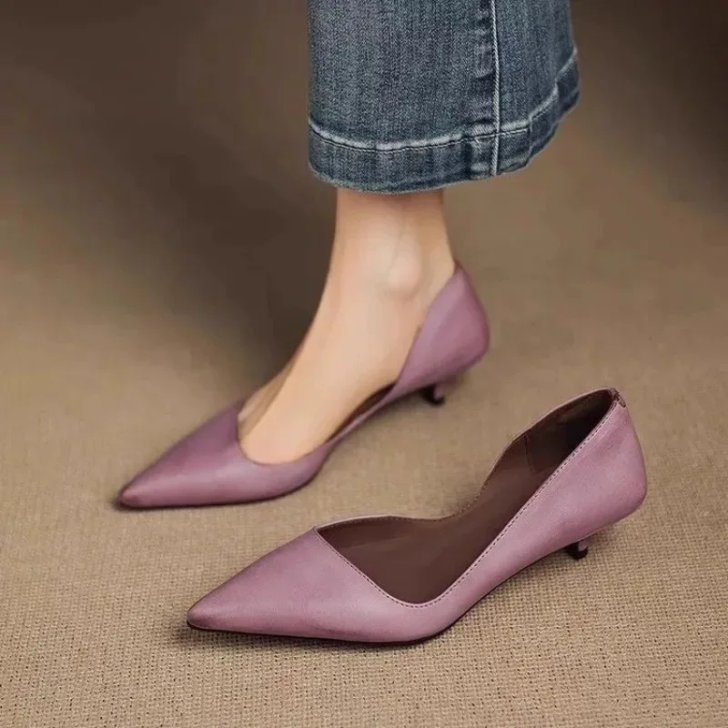 Embroidery Flat Shoes - รองเท้าส้นเข็มหัวแหลมแฟชั่นสำหรับผู้หญิง สไตล์เซ็กซี่ ระบายอากาศด้านข้าง น้ำหนักเบา