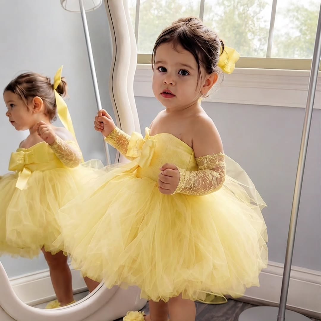 ชุดเดรสเจ้าหญิงสีเหลืองสำหรับง - Embroidery Yellow Dress บทวิจารณ์และราคา