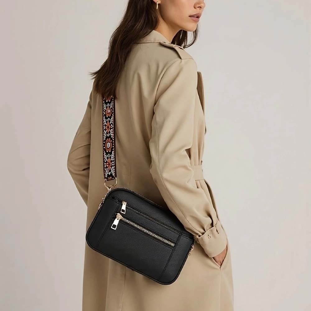 กระเป๋าถือหนัง PU วีแกน ลายบล็ - Embroidery On Leather บทวิจารณ์และราคา