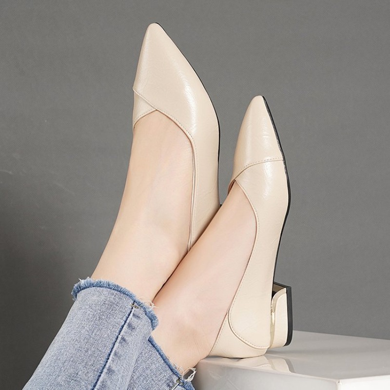 รองเท้าหนังผู้หญิงทรงหัวแหลม ส - Embroidery Flat Shoes บทวิจารณ์และราคา
