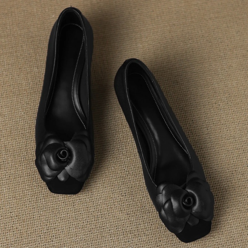 รองเท้าส้นสูงแบบสวมสำหรับผู้หญ - Embroidery Flat Shoes บทวิจารณ์และราคา
