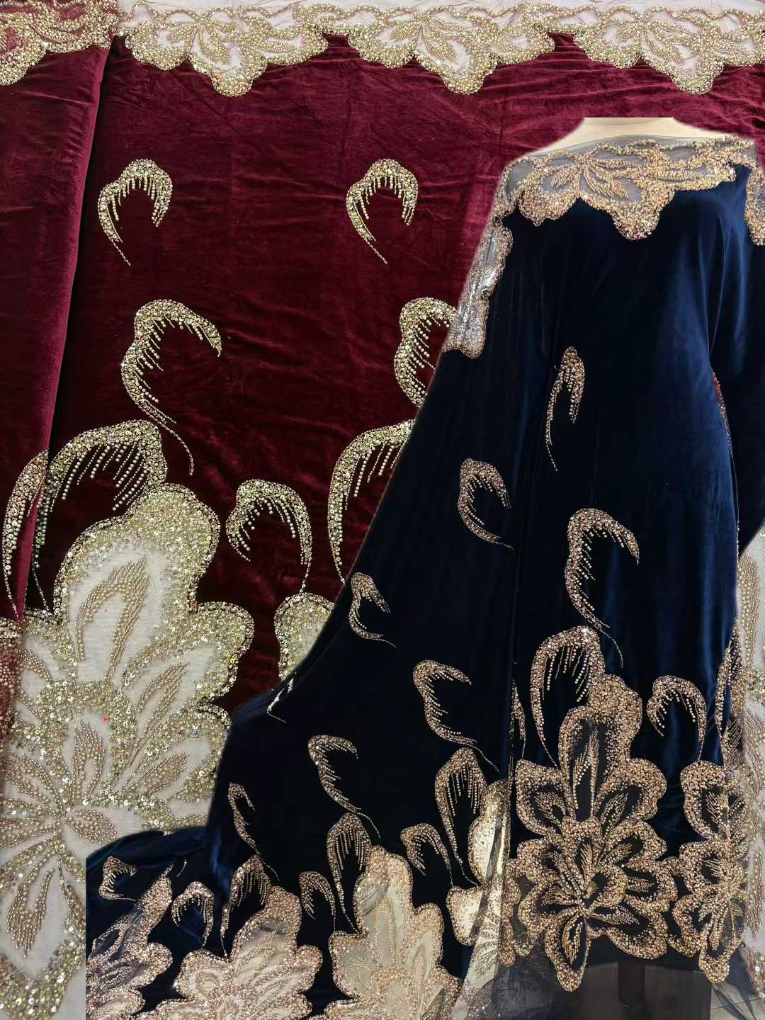 ผ้าลูกไม้ปักเลื่อมแบบหนักสไตล์ - Embroidery Abaya บทวิจารณ์และราคา