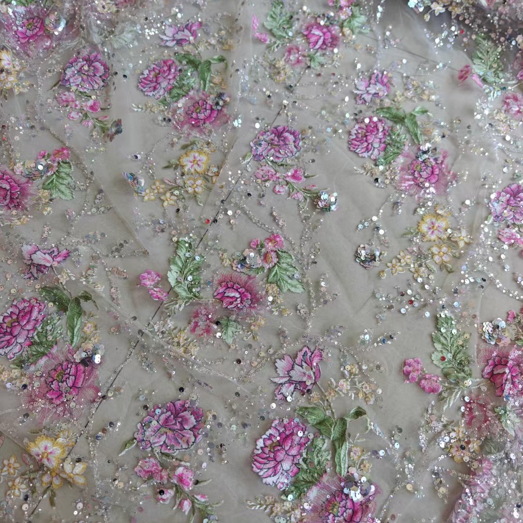 ผ้าลูกไม้ปักลายหรูหรา กว้าง 1  - Embroidery Abaya บทวิจารณ์และราคา