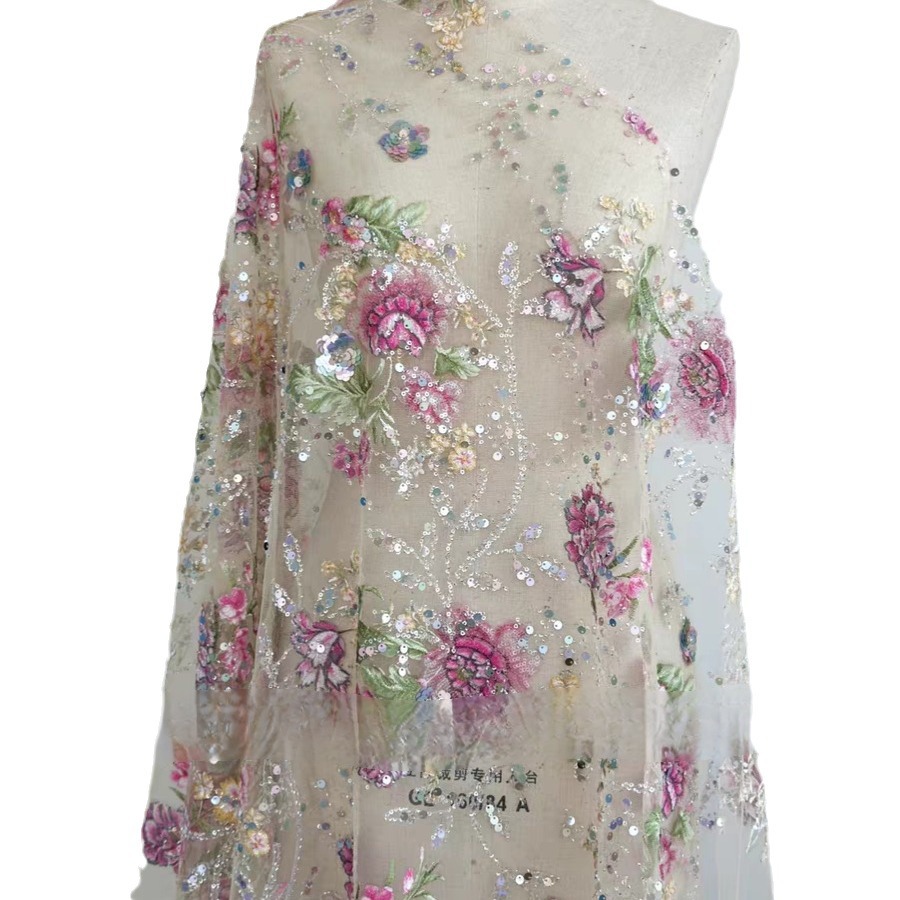 ผ้าลูกไม้ปักลายหรูหรา กว้าง 1  - Embroidery Abaya บทวิจารณ์และราคา