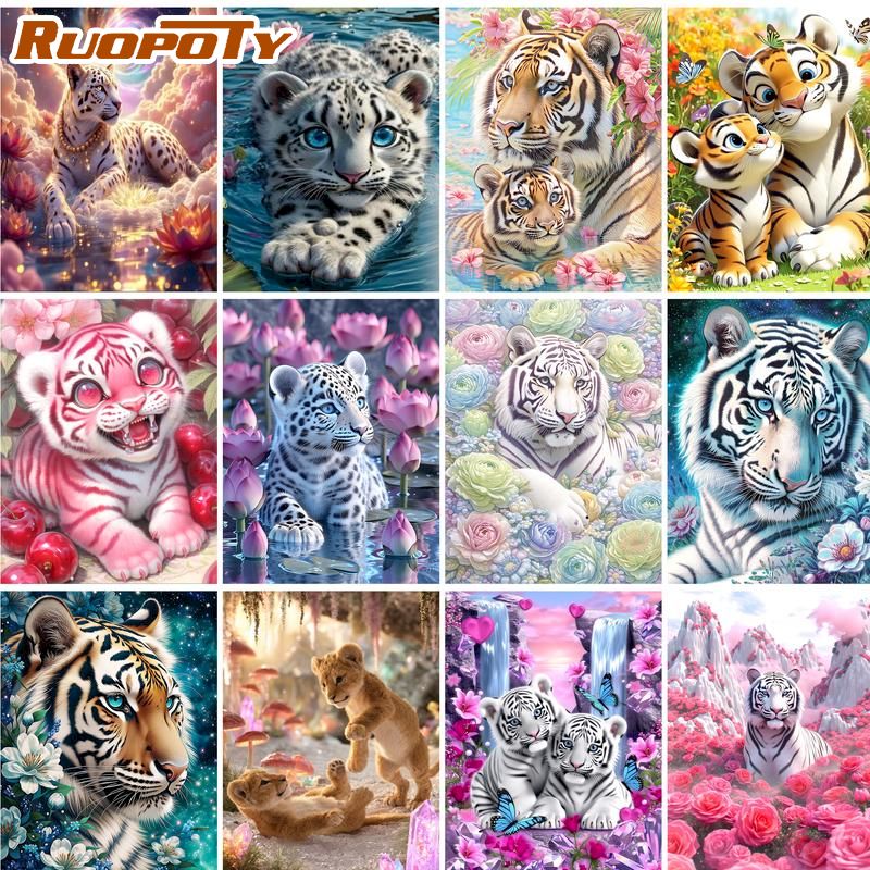 ชุดภาพวาดเพชร RUOPOTY ของแท้ ข - Embroidery Ideas For Bags บทวิจารณ์และราคา