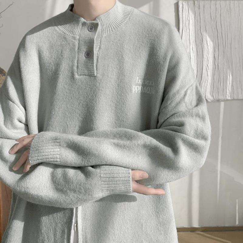 เสื้อสเวตเตอร์ถักหนาสำหรับผู้ช - Embroidery Letter M บทวิจารณ์และราคา