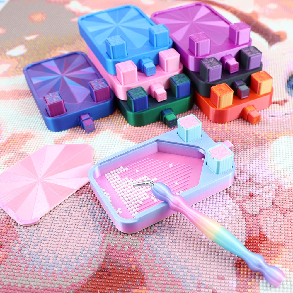 ถาดใส่เพชรหลากสีพร้อมถังขยะ 2  - Embroidery Uae บทวิจารณ์และราคา