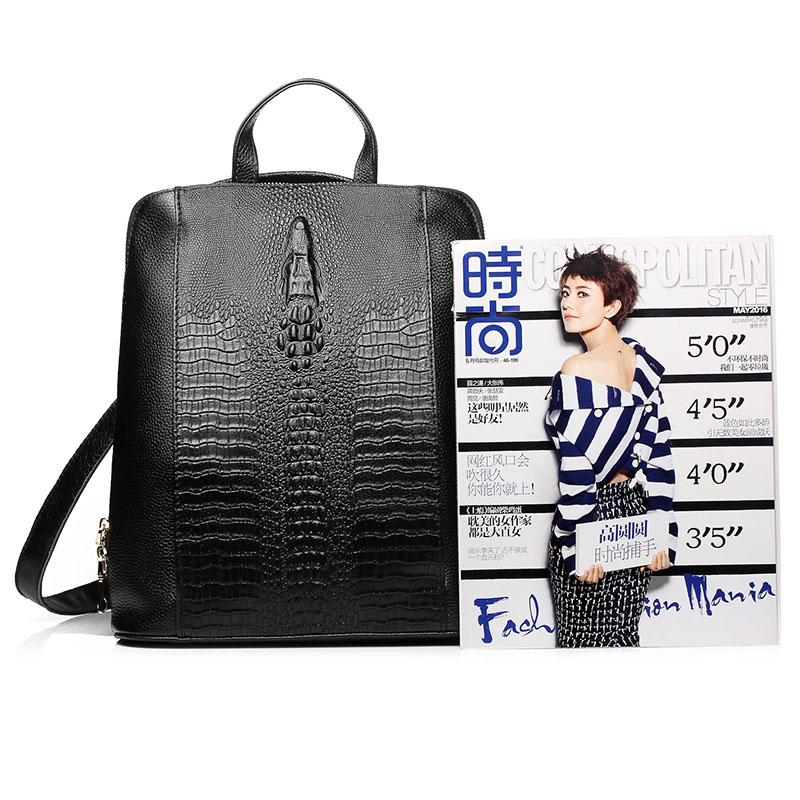 กระเป๋าเป้สะพายหลังหนังจระเข้ส - Embroidery On Leather บทวิจารณ์และราคา